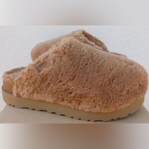 UGG Hardwood Sugar Faux Fur Fluff Slide Slippers